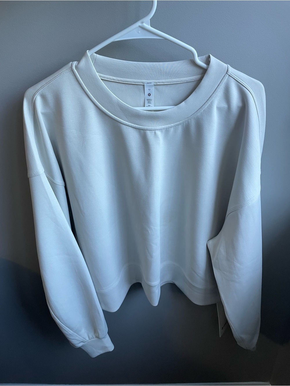 New lululemon athletica White Oversized Crop Crewneck Sweatshirt